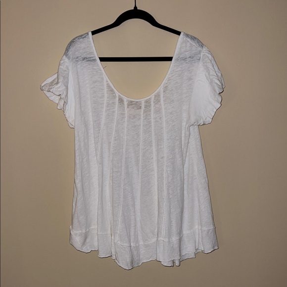 Free People White Scoop Neck Short Sleeve Tee - Picture 8 of 8